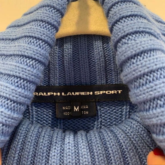 Ralph Lauren sport blue turtleneck sweater excellent condition M - Picture 8 of 8